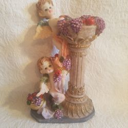 Angel Resin Slim Candle Holder 