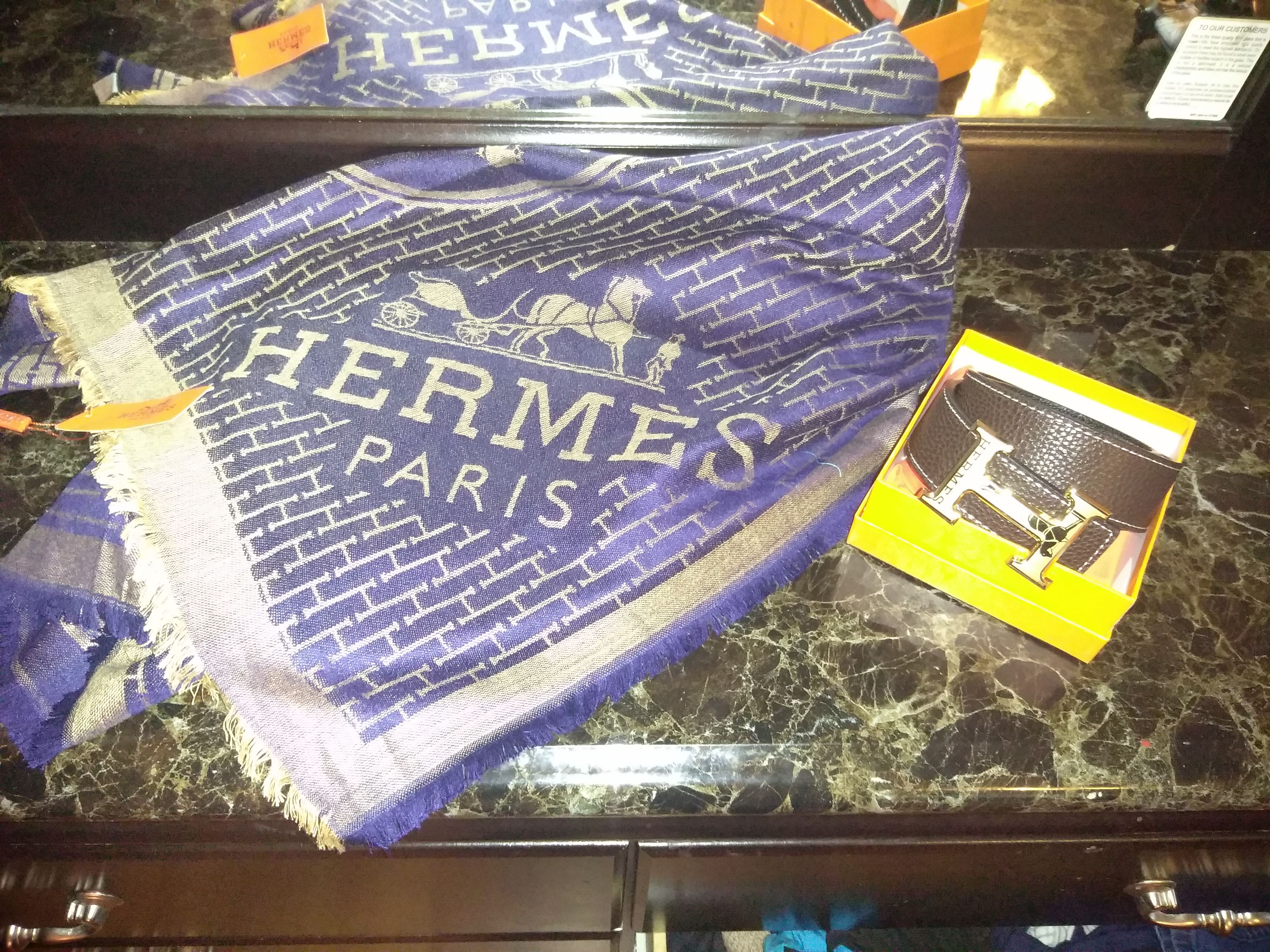 Hermes scarf and belt