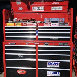 Craftsman Heavy Duty Rolling Toolbox Full With Tools Large top And Bottom, Including Keys And 6 Electric Plugs, All You Need For Shop Or Home