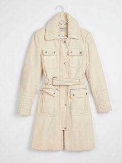 Bebe Cream Belted Wool Coat