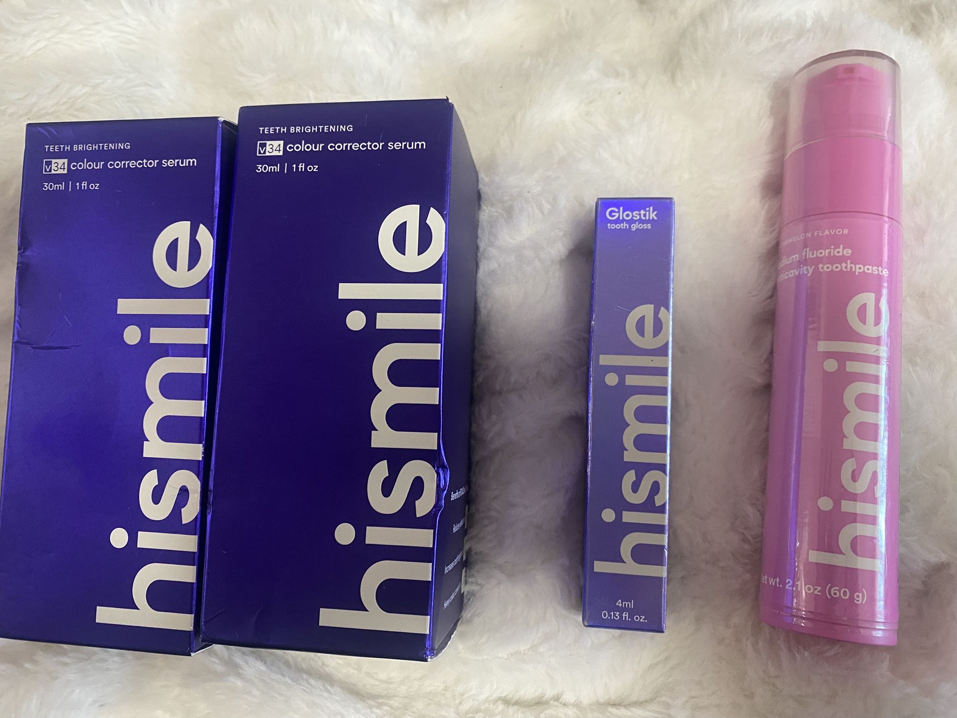 His Smile Color Corrector Serum , Gloss , And Toothpaste