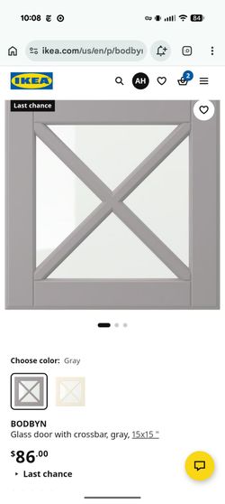 New BODBYN Glass Door IKEA 15x15 for SEKTION cabinets