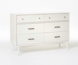 West Elm Six-Drawer White Dresser