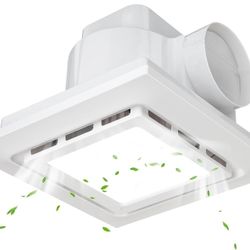 Bathroom Exhaust Fan with Light Ultra Quiet Ventilation Fan Combo 1.0 Sone 145CFM (12" Panel 10"x10" Mount