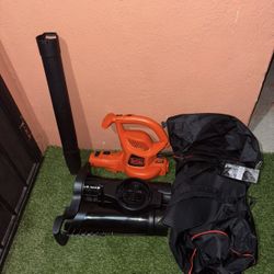 Black and Decker Corded Electric 3-In-1 Backpack Leaf Blower, Vacuum & Mulcher / Mochila Aspiradora y Sopladora Eléctrica 