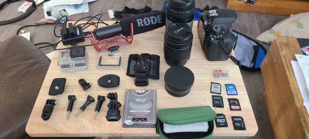 Canon Rebel T5i, GoPro hero 4 W/ Accessories