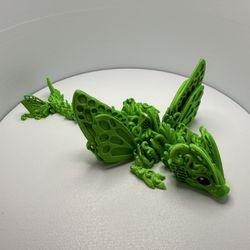 Baby Butterfly Dragon 3D Printed Hand Painted Eyes Green Filament