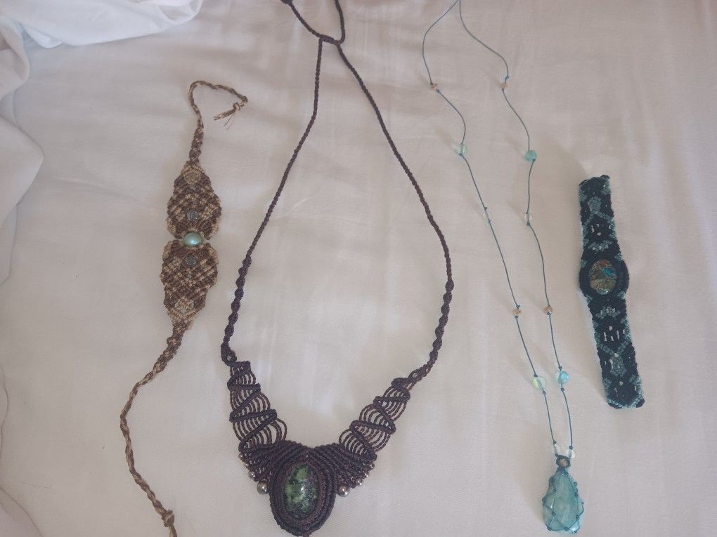 Hand Made Jewelry With Stone And Beads
