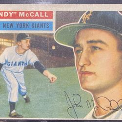 1956 Topps #44 Windy McCall New York Giants Baseball Card NM