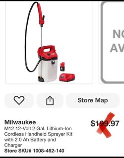 Milwaukee M12 12-Volt 2 Gal. Lithium-lon Cordless Handheld Sprayer Kit with 2.0 Ah Battery and Charger