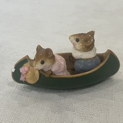 Wee Forest Folk "Two in a Canoe" collectible mouse figurine. By David Peterson