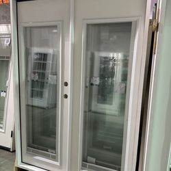 72x80  and 60x80 French fiberglass Double Doors with mini blinds