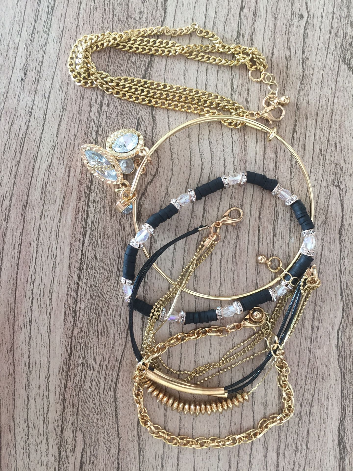 Navy Blue and Gold Bracelet Set