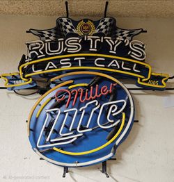 Rusty Wallace Miller Lite" Last Call" neon