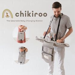 Chikiroo: Portable Changing Pad With Safety Straps | Wearable Waterproof Changing Station | Newborn Essentials for Travel