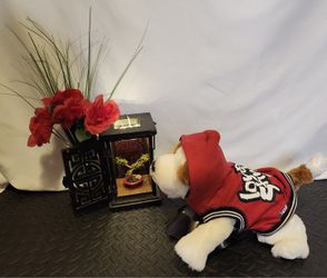 Red "Love Stinks" hooded dog shirt size small