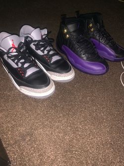 Jordan 3’s Black Cements & Jordan 12’s Field Purples
