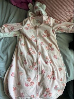 Zipped up infant Sleep Sacks