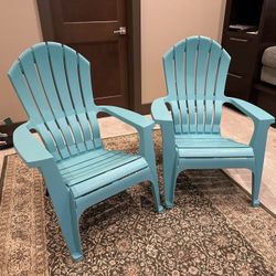 2 Plastic Adirondack Chairs