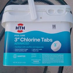 HTH 4wimming Pool Care 3" Chlorine Tabs, Swimming Pool & Spa Chlorinating Sanitizer 25lbs