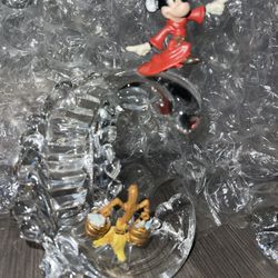 Franklin Mint Crystal Vintage Disney Fantasia Mickey Set Of 7