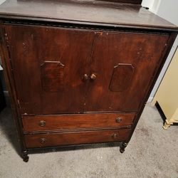 Antique Armoire 2 Drawer Dresser