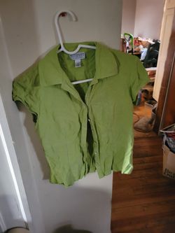 Green Button Down Blouse