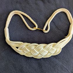 Belt Braided Cream Colored Belt 36 Inch Length 2.5 Inch Width