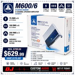 JL Audio M Series M600/6 Marine Speaker System Amplifier 6 Channels 1200 Watts 🚨 Payment Options Available 🚨 No Credit Needed 🚨