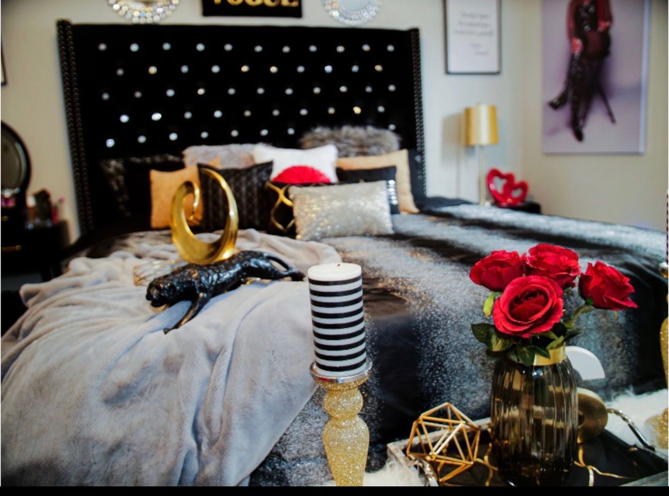 King Bed frame & chair For Sale