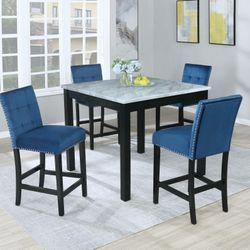 COUNTER HEIGHT DINING TABLE AND CHAIRS 
