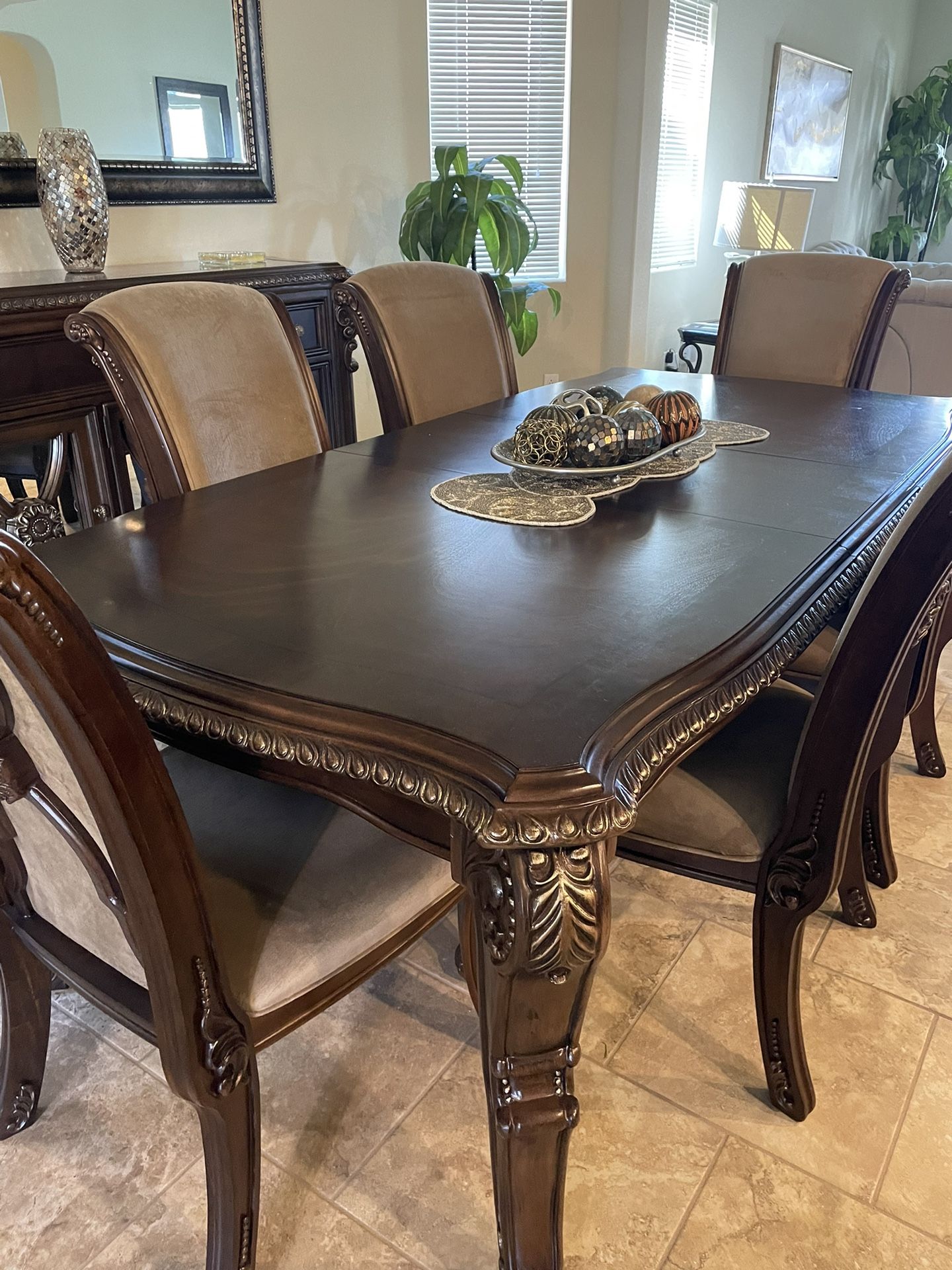 Valraven Dining Set - 6 Chairs And Server OBO