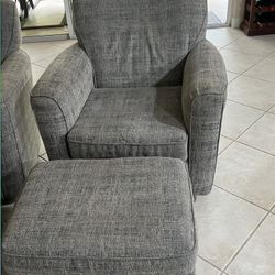 2 Chairs and 2 Ottoman (Ashley Aterburm Swivel Accent Chair & Ottoman set)