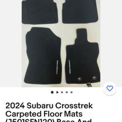 2024 Subaru CrossTrek Carpeted Floor Mats. Brand New in Wrap.