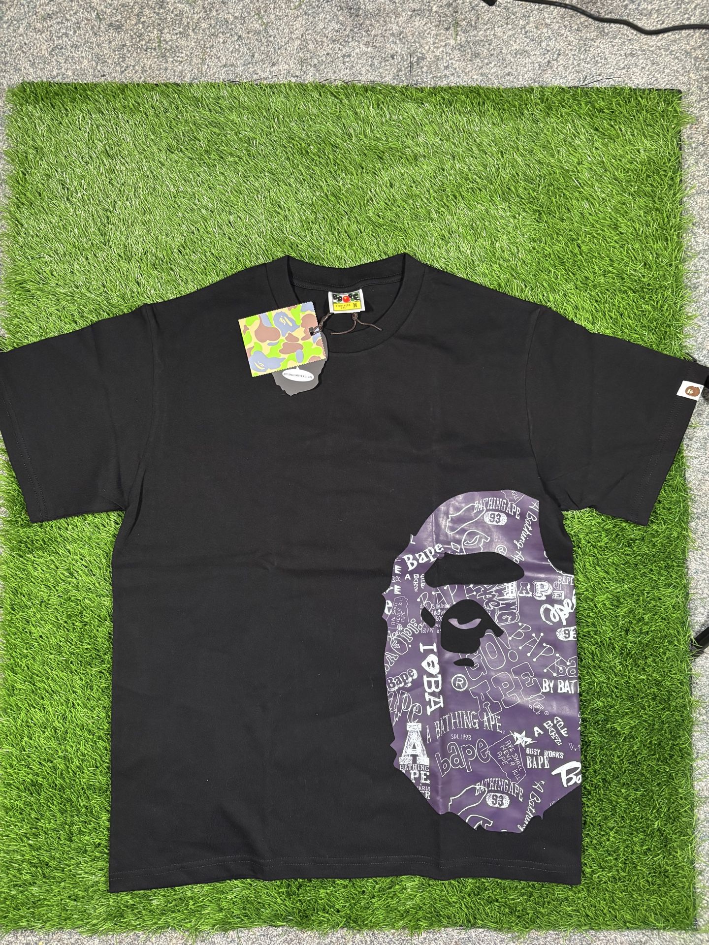 BAPE black multi coloured tee #streetwear #skater