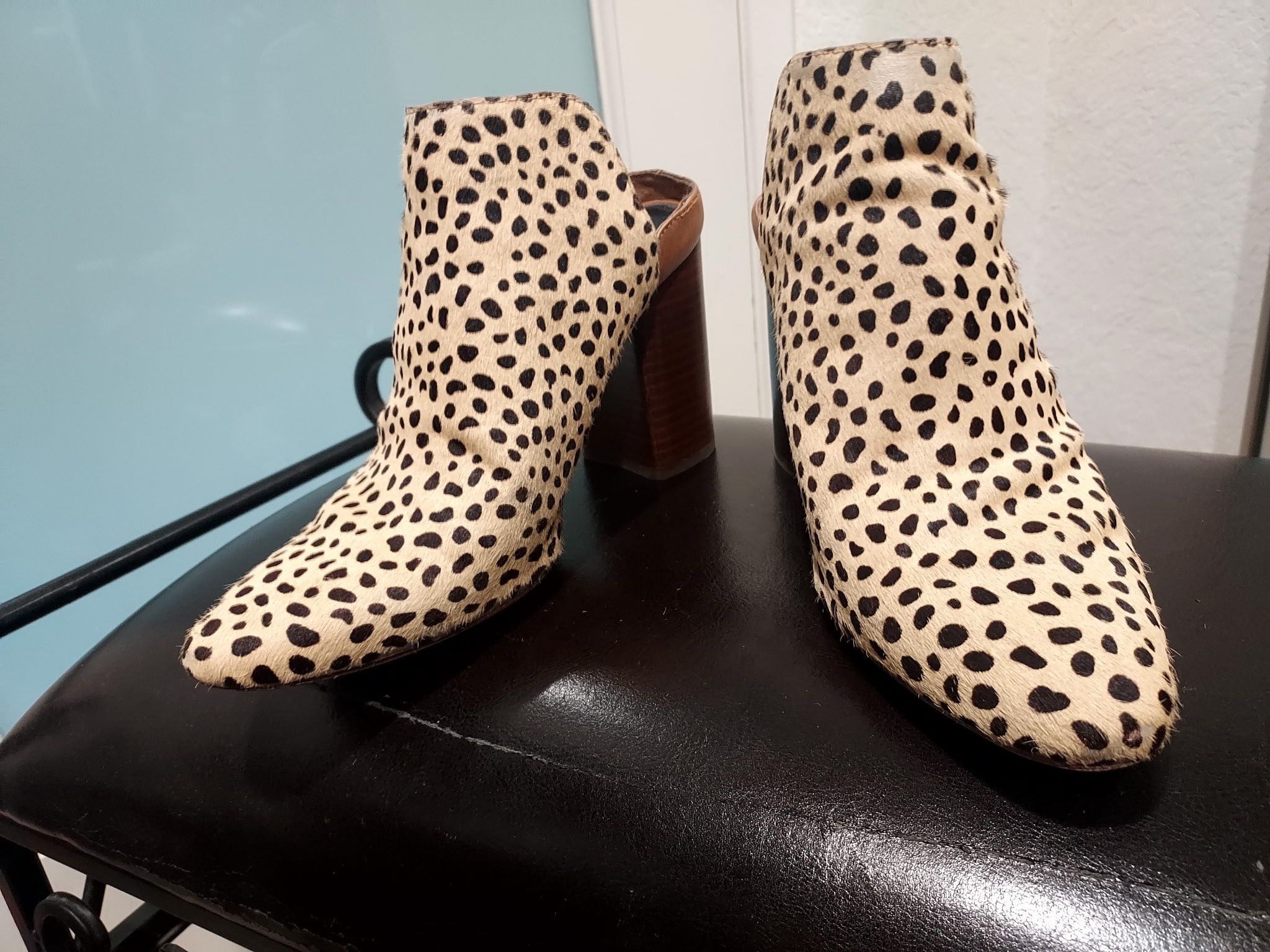 Dolce Vita Leopard Print Heeled Mules