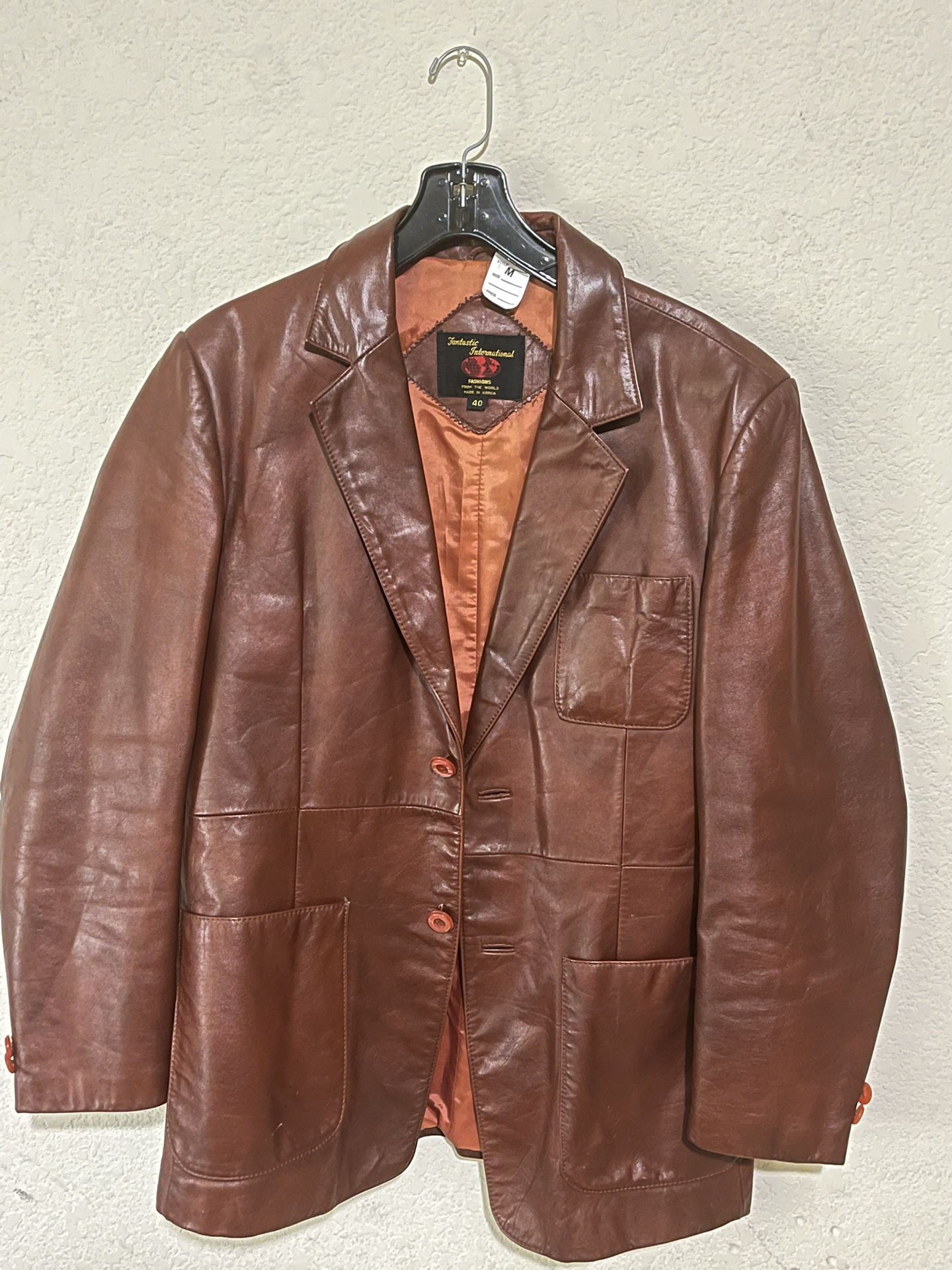 Mens Reddish Brown Leather Jacket