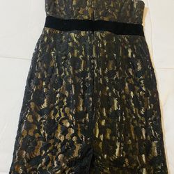 $6:Forever 21 Elegant Black & Gold Lace Dress