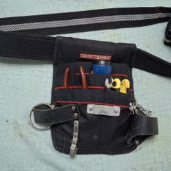 Craftsmen Black Multi Tool Belt Holster/Pouch With Tape Holder  Tool Belt: adjus