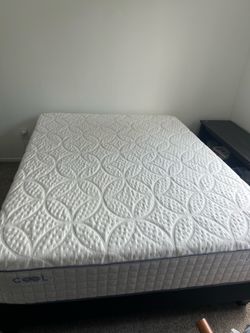 Queen Mattress by Hybrid Infinity Cool and Bed Frame (Pickup August 1-3)