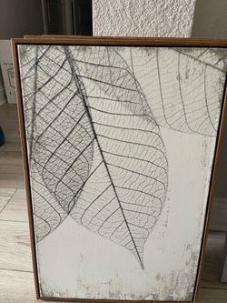 3-Piece Framed Leaf Skeleton Canvas Wall Art Set - Neutral Modern Home Decor