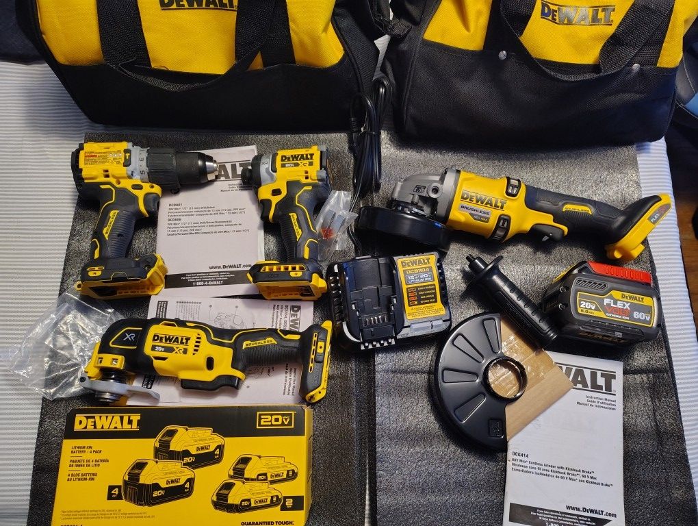 DeWalt 4 Tools 5 Batteries