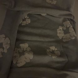 Gray Denim Tear Hoodie