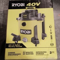 NEW RYOBI RY40WDO1B 40V 10 Gal. Cordless Wet/Dry Vacuum (Tool Only)
