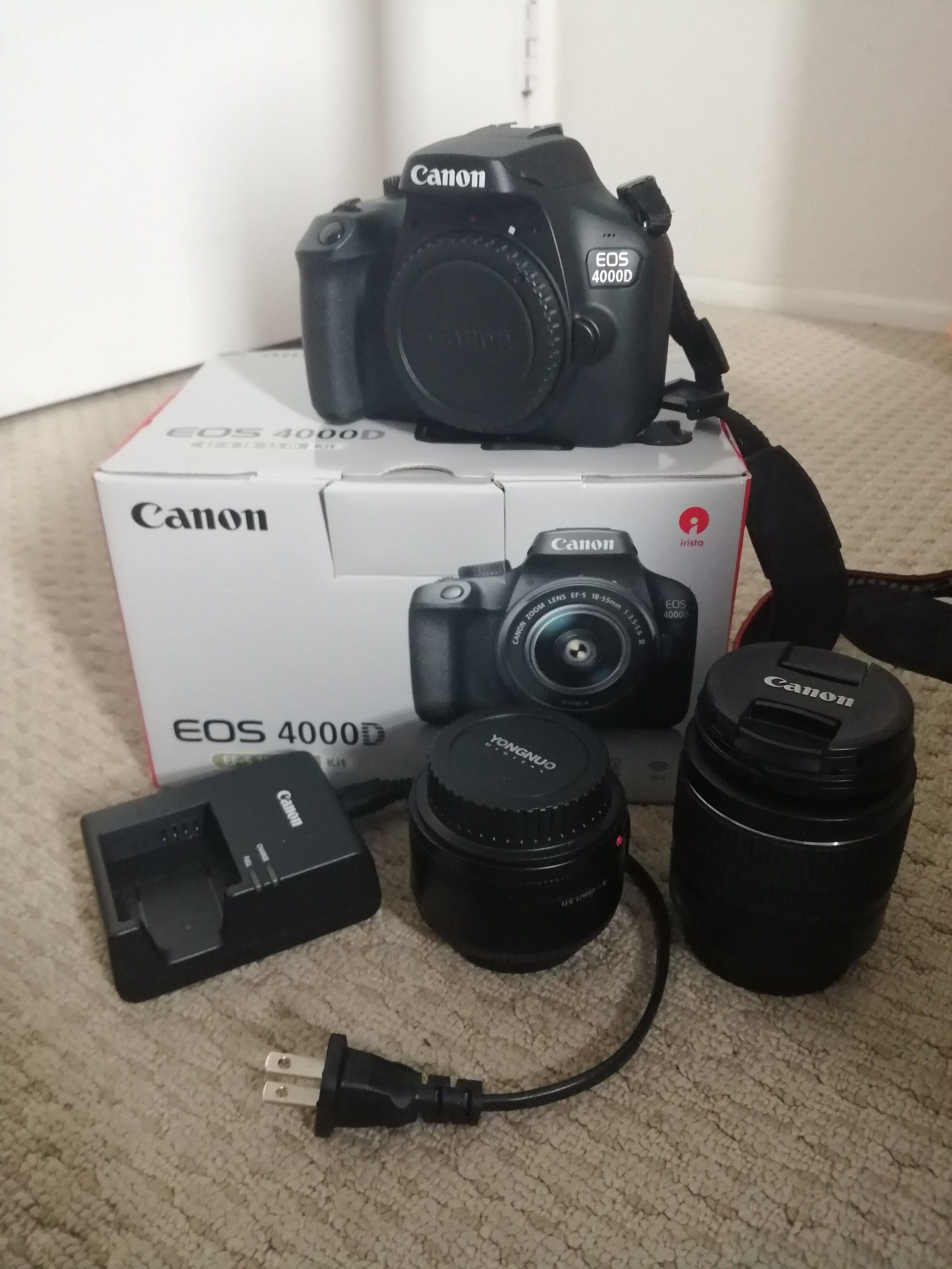 Canon 4000d with 2 lenses and all original accessories