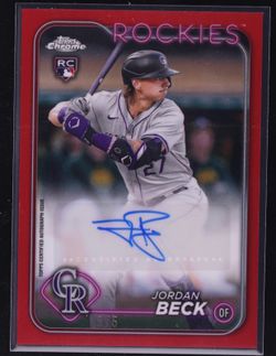 2024 Topps Chrome Update Jordan Beck 3/5 Auto Red Refractor