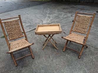 Bamboo and Seagrass Bistro Set