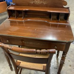 Antique Writing Table With Chair