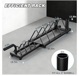 BEKING Horizontal Weight Plates Rack, Weight Rack for Weight Plates & Olympic Bars, Barbell Bumper Plate Holder with Handle and Rolling Wheels, Portab