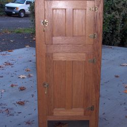 Antique Oak Ice  Box refrigerator